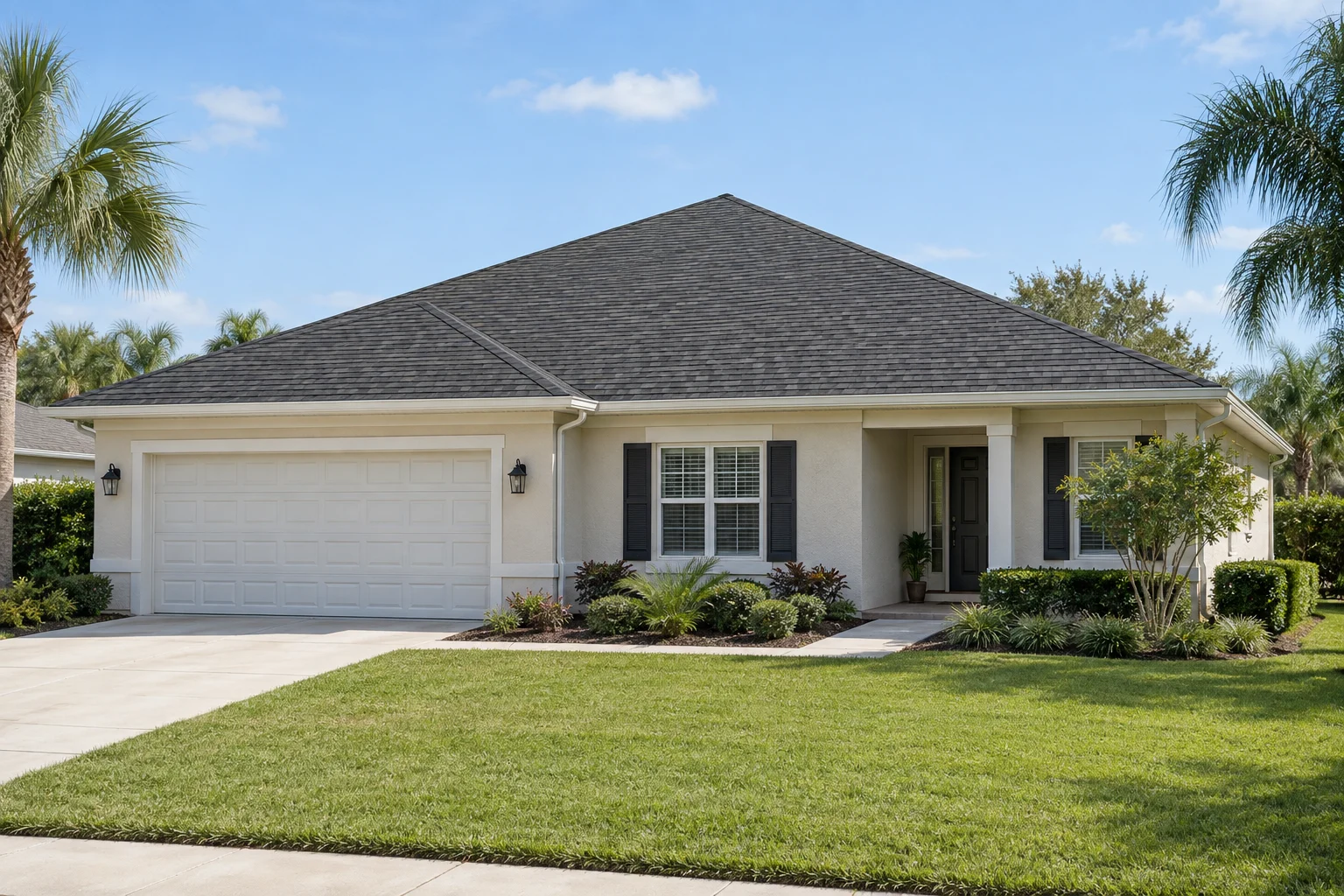 Illustrative Florida home with separate garage